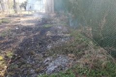 Large area of brush was noted to have burned the entier area was wet down to prevent further spread